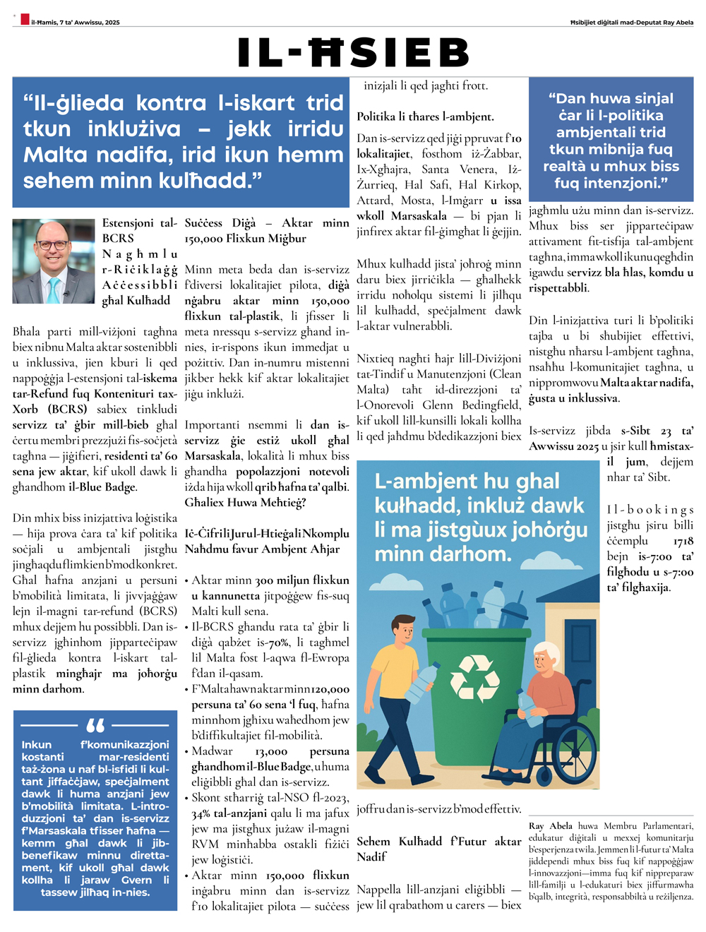Ray Abela — article excerpt, il-Ħsieb, August 7, 2025